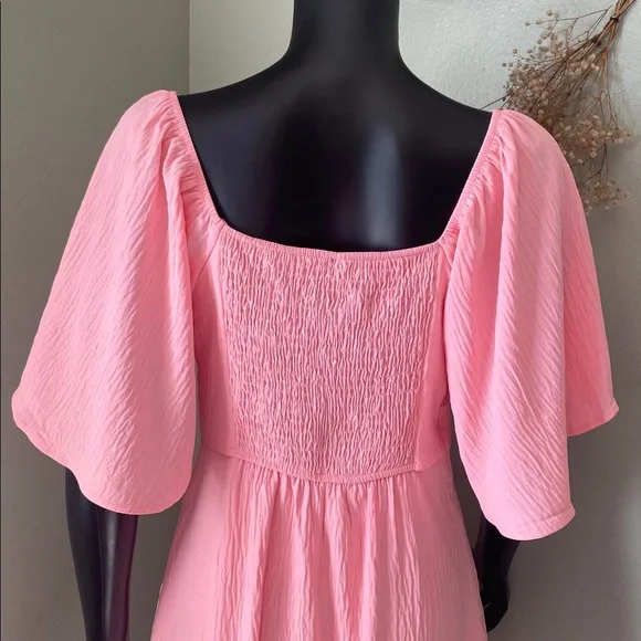 Pink Flutter Sleeve Dress NWTs - Picture 10 of 13